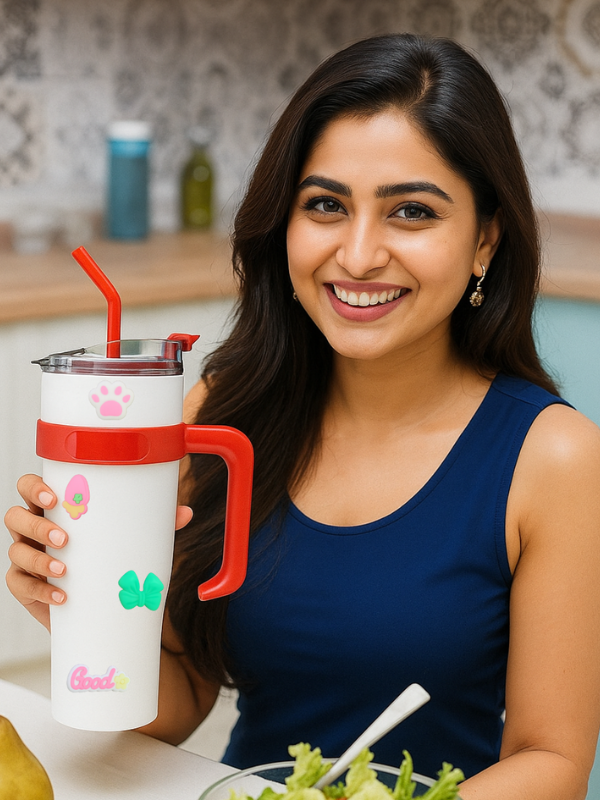 Tumbler Bottle With Lid and Straw